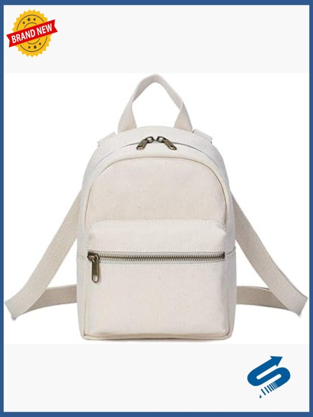 Convertible Canvas Backpack Purse Small Rucksack Shoulder Bag